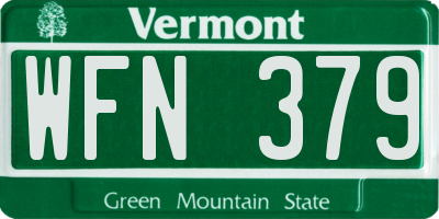 VT license plate WFN379