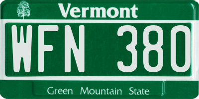 VT license plate WFN380