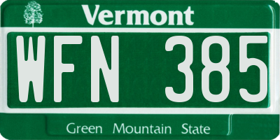 VT license plate WFN385