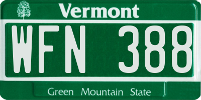 VT license plate WFN388