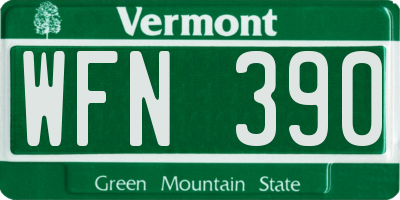VT license plate WFN390