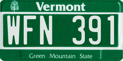 VT license plate WFN391