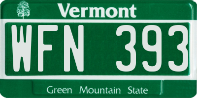 VT license plate WFN393