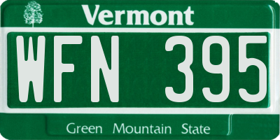 VT license plate WFN395