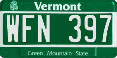 VT license plate WFN397