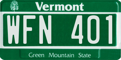 VT license plate WFN401