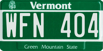 VT license plate WFN404
