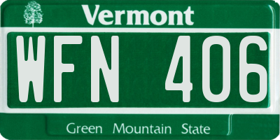 VT license plate WFN406