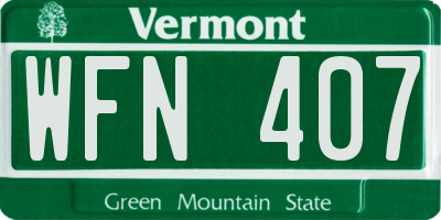 VT license plate WFN407