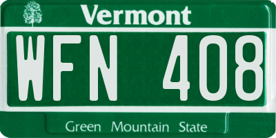 VT license plate WFN408