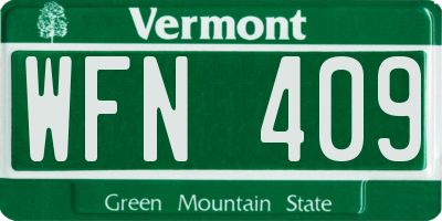 VT license plate WFN409