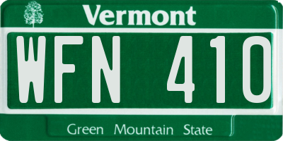 VT license plate WFN410