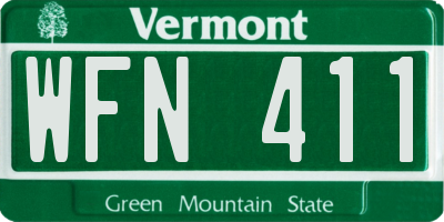 VT license plate WFN411