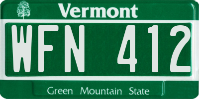 VT license plate WFN412
