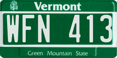 VT license plate WFN413