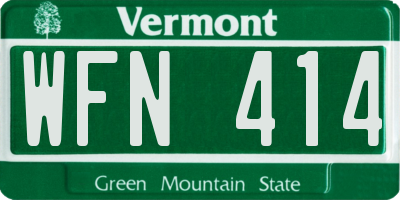VT license plate WFN414
