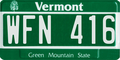 VT license plate WFN416