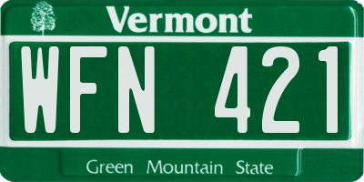 VT license plate WFN421