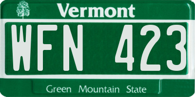 VT license plate WFN423