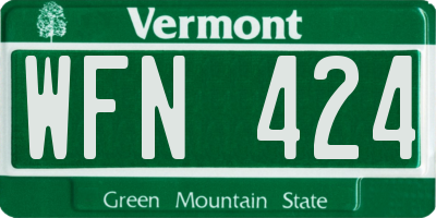 VT license plate WFN424