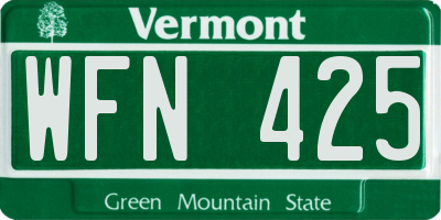 VT license plate WFN425