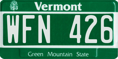 VT license plate WFN426