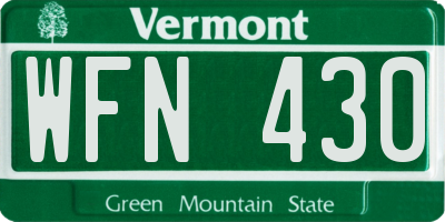 VT license plate WFN430