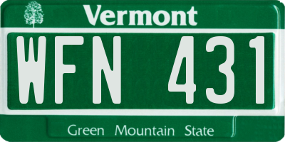 VT license plate WFN431