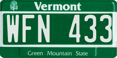 VT license plate WFN433