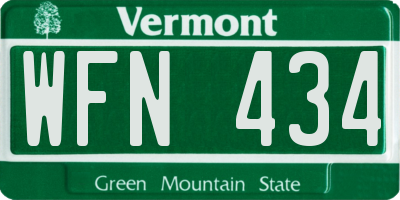 VT license plate WFN434