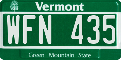 VT license plate WFN435