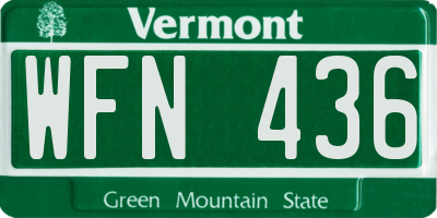 VT license plate WFN436