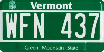 VT license plate WFN437