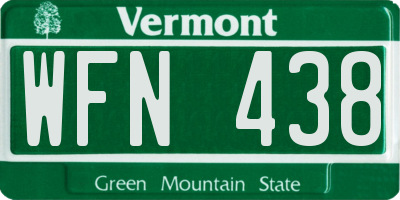 VT license plate WFN438