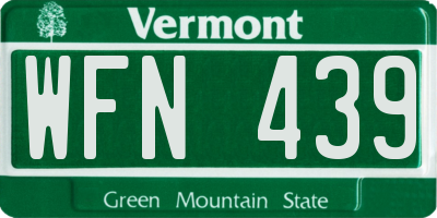 VT license plate WFN439