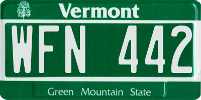 VT license plate WFN442