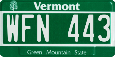 VT license plate WFN443