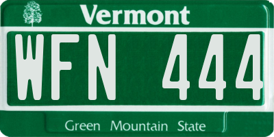 VT license plate WFN444