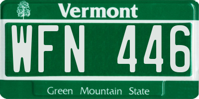 VT license plate WFN446