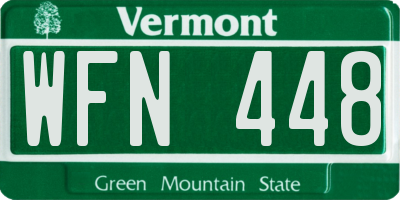 VT license plate WFN448