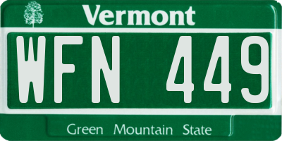 VT license plate WFN449