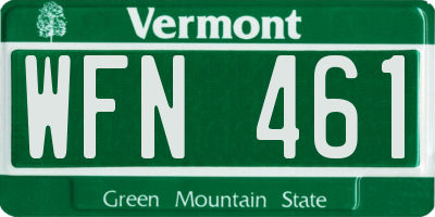 VT license plate WFN461