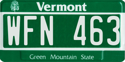 VT license plate WFN463