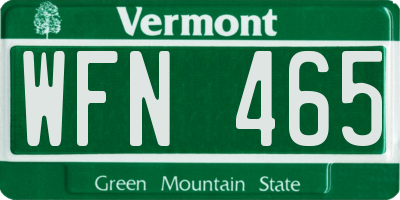 VT license plate WFN465