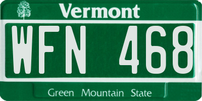 VT license plate WFN468