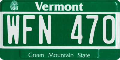 VT license plate WFN470