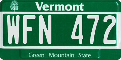 VT license plate WFN472