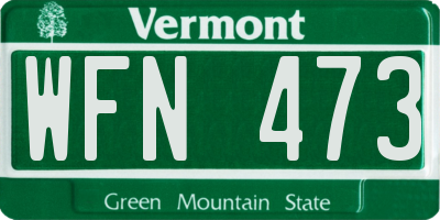VT license plate WFN473