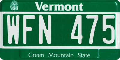 VT license plate WFN475