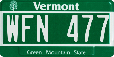 VT license plate WFN477